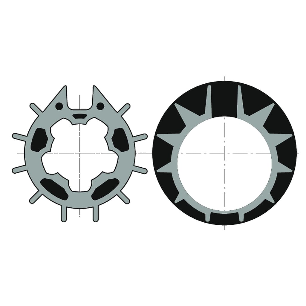 ROUE + COURONNE MOTEUR DIAM50 POUR TUBE DONHER DIAM.70 / GOUTTE DIAM12 Maxi