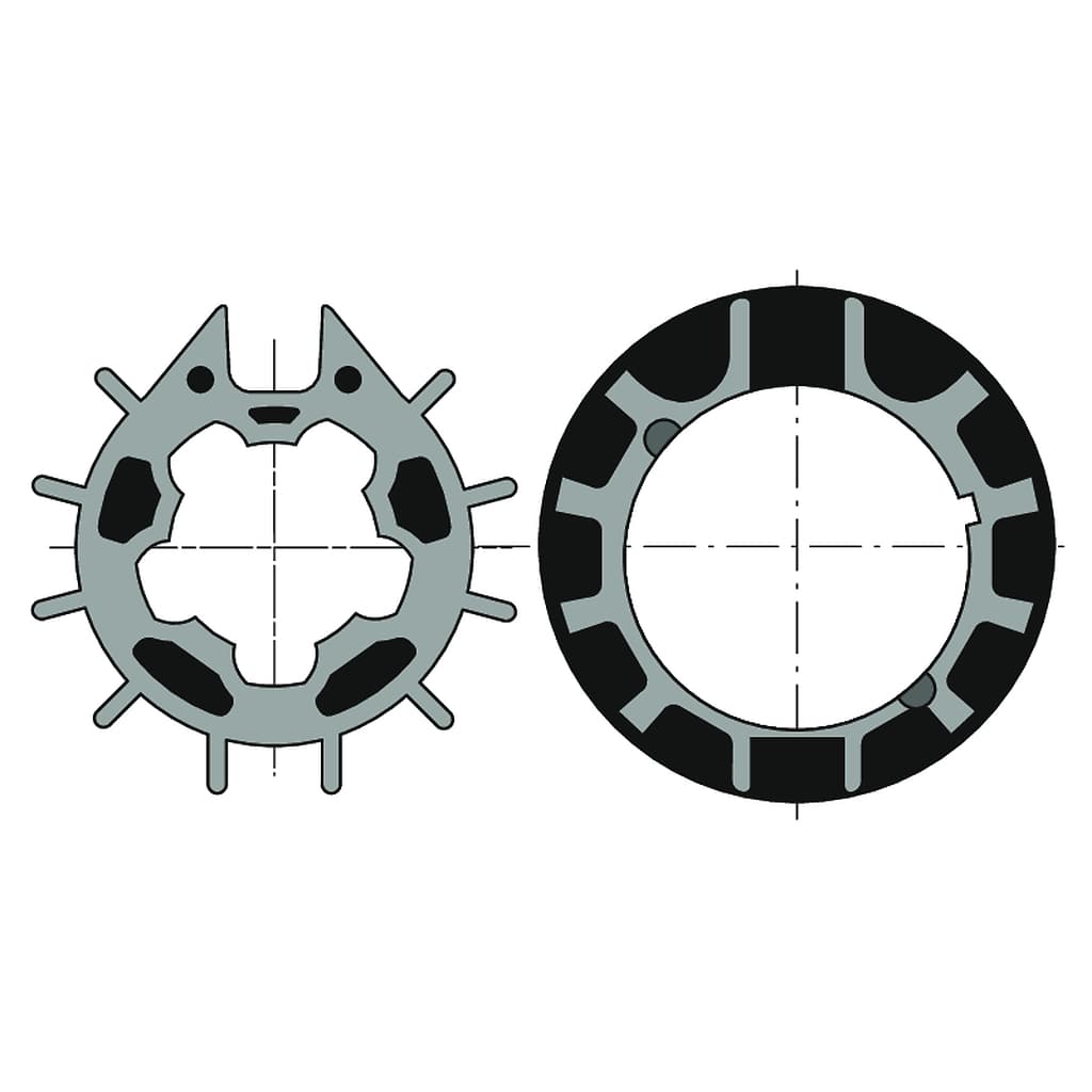 Jeu Roue + Couronne Pour Tube IMBAC Diam70 / Goutte Diam12 Maxi (à l'unité)