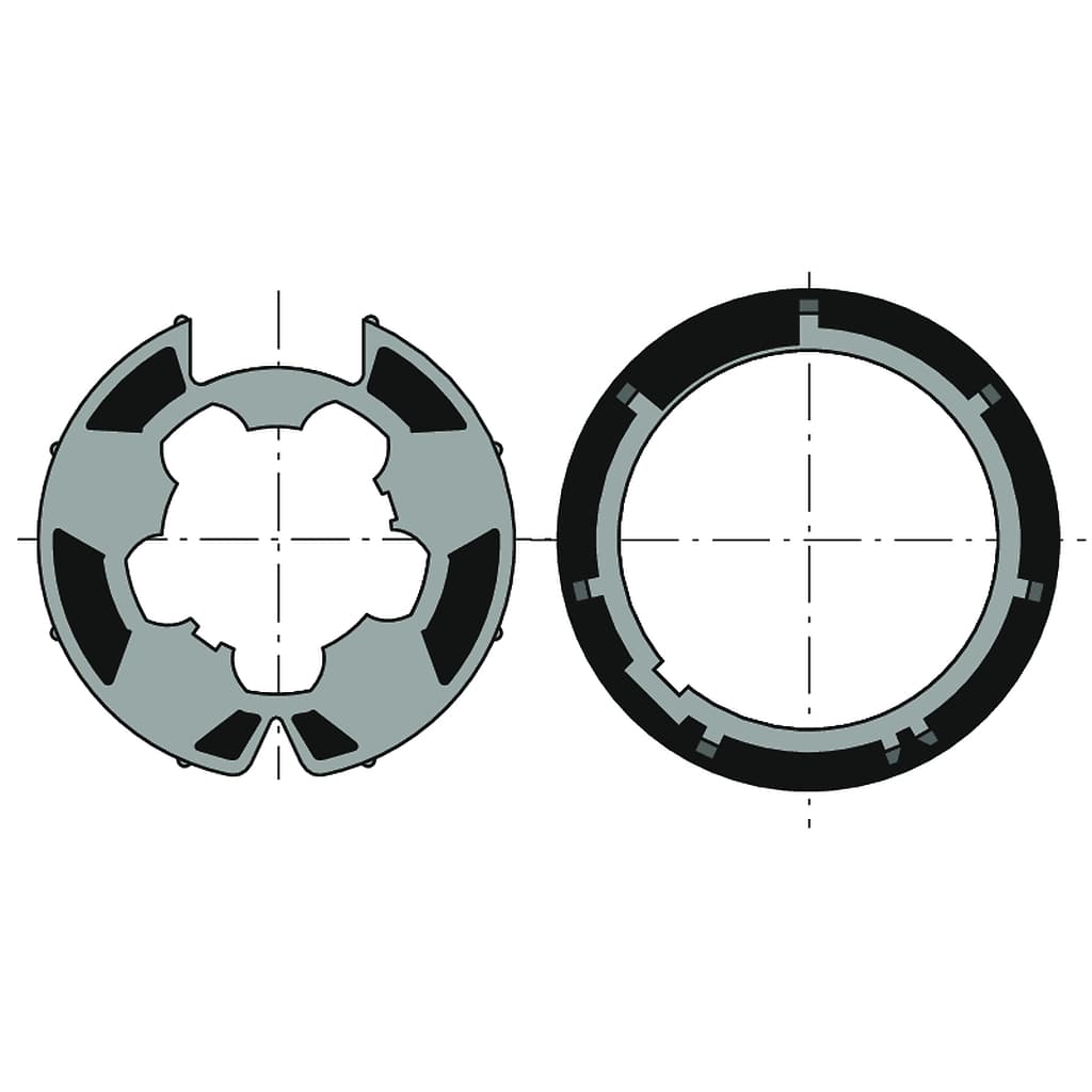 ROUE + COURONNE MOTEUR Diam.50 / TUBE DEPRAT F-2000 Diam62