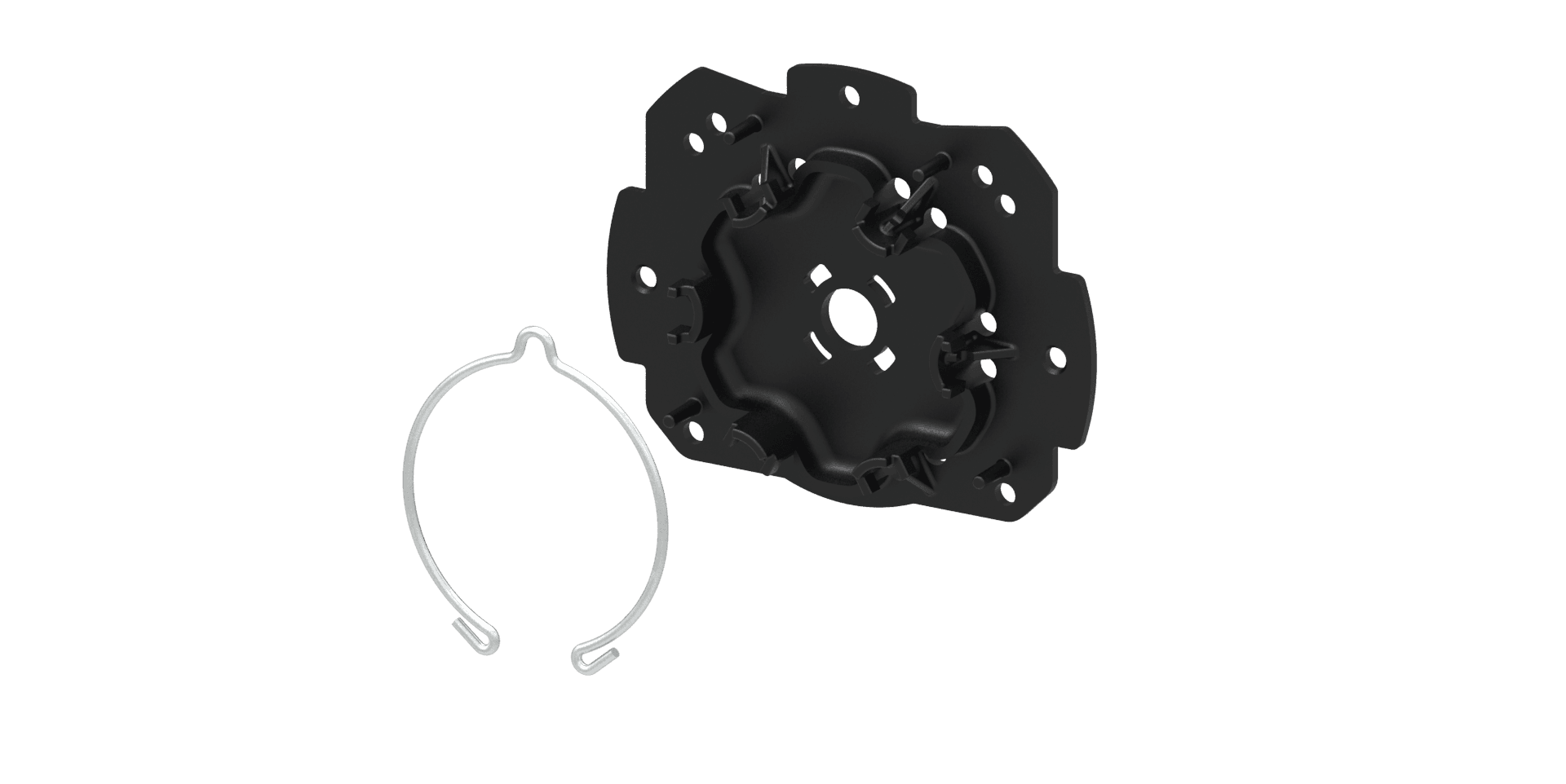 SUPPORT MOTEUR SOMFY 30MN ALU RENO + ANNEAU