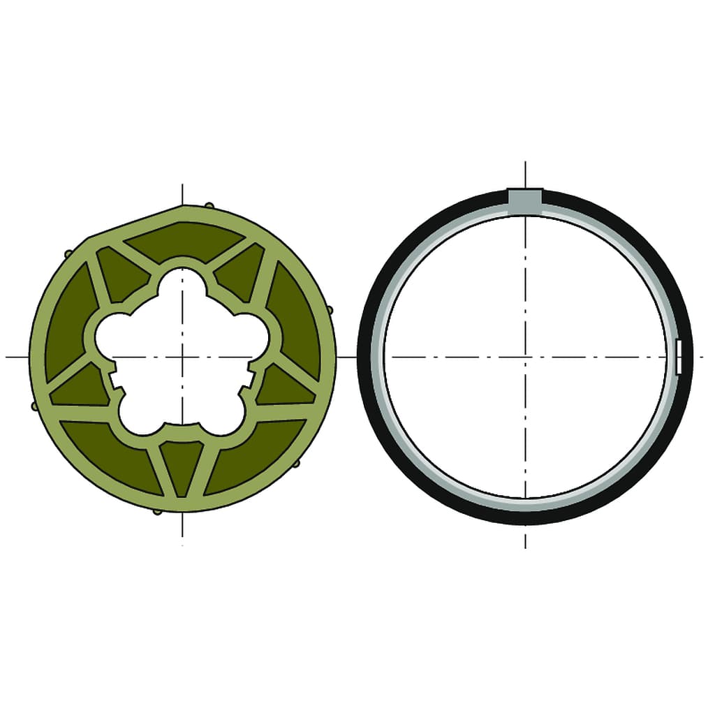 ROUE + COURONNE MOTEURS DIAM60 / TUBE 70X2 CLIPPAGE FAIBLE