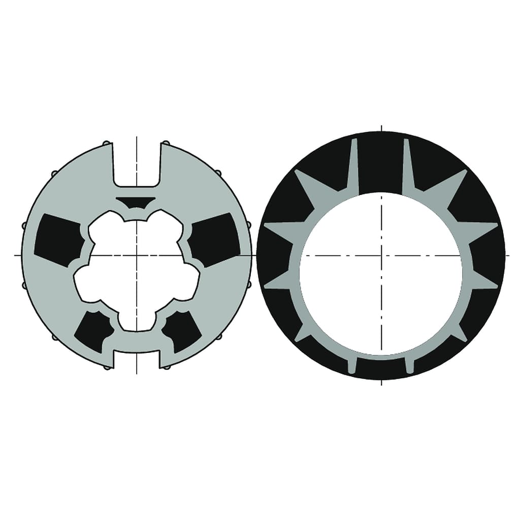 JEU ROUE + COURONNE MOTEUR DIAM50 POUR TUBE DOHNER DIAM70 / GOUTTE DIAM13 Maxi