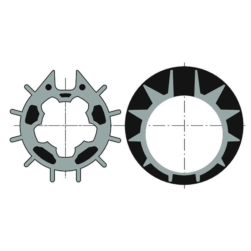 ROUE + COURONNE MOTEUR DIAM50 POUR TUBE DONHER DIAM.70 / GOUTTE DIAM12 Maxi