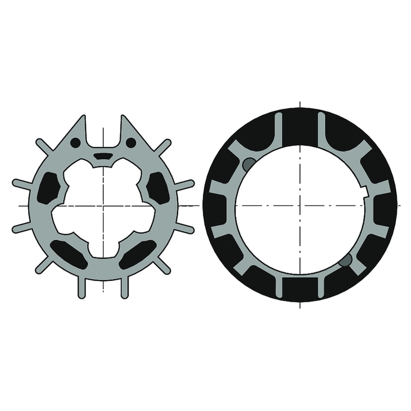 Jeu Roue + Couronne Pour Tube IMBAC Diam70 / Goutte Diam12 Maxi (à l'unité)
