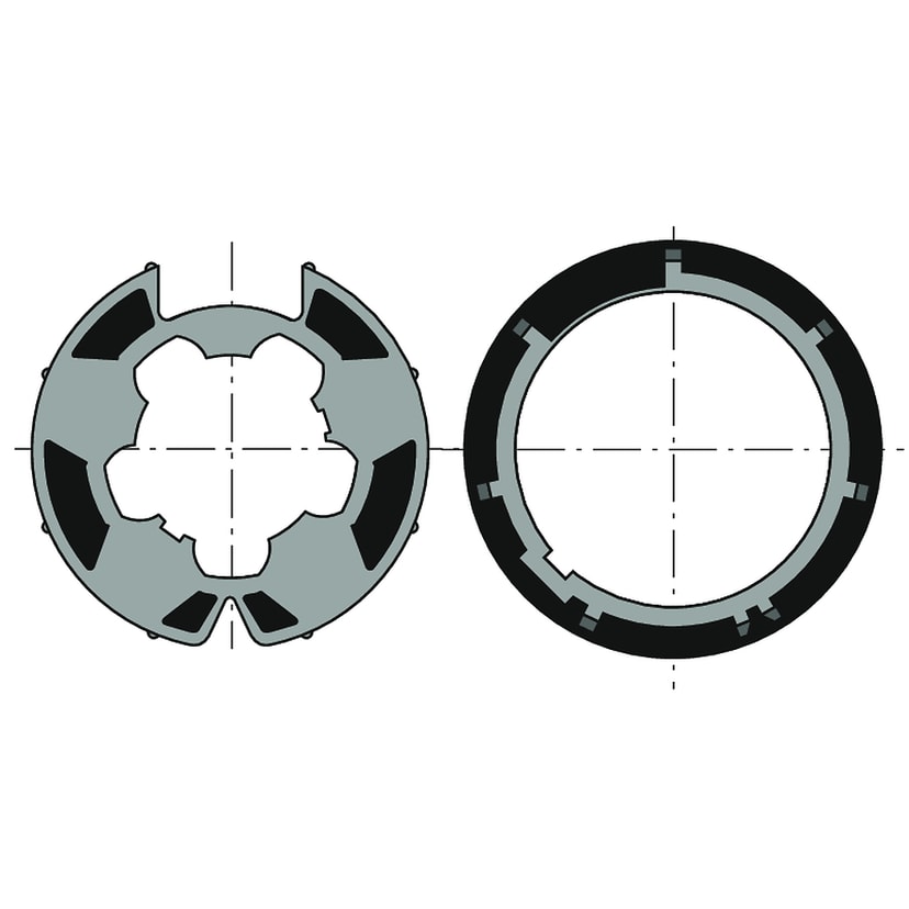 ROUE + COURONNE MOTEUR Diam.50 / TUBE DEPRAT F-2000 Diam62