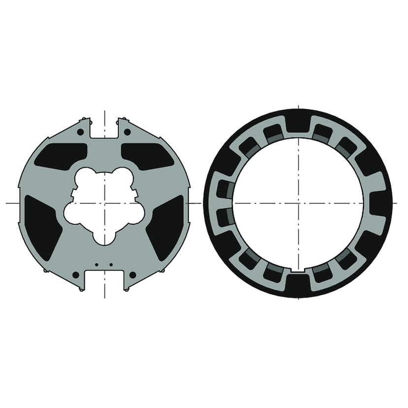 JEU D'ADAPTATION ROUE + COURONNE LT60 POUR TUBE IMBAC DIAM85