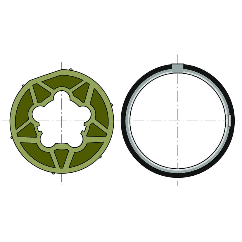 ROUE + COURONNE MOTEURS DIAM60 / TUBE 70X2 CLIPPAGE FAIBLE