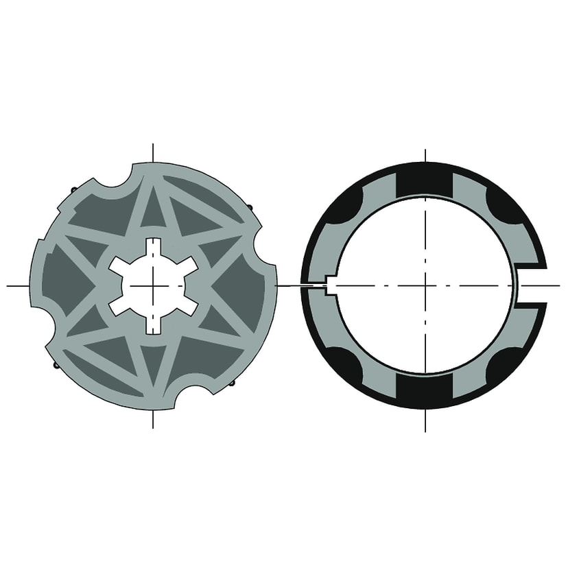 Roue et couronne ZF45 pour moteur diamètre 40
